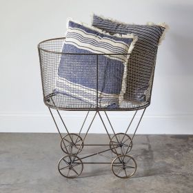 Vintage Rolling Laundry Basket