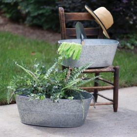 Set of Two Galvanized Washtubs