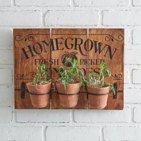 Homegrown Tomatoes Wall Sign with Clay Pots