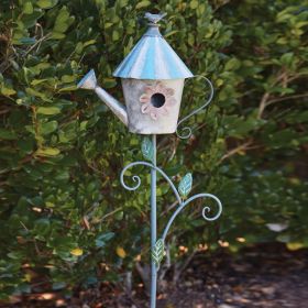 Watering Can Birdhouse Garden Stake