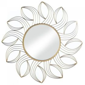 Accent Plus Metal Petals Golden Wall Mirror