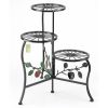 Accent Plus Wrought Iron Apple Triple Plant Stand