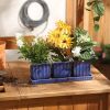 Accent Plus Ceramic Mini Planter Set - Blue Square