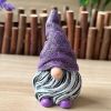 1pc Garden Gnome Resin Statue; Faceless Doll Figures Miniature Home Decoration For Lawn Ornaments Indoor Or Outdoor Patio Deck Yard - Purple