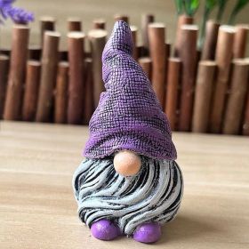 1pc Garden Gnome Resin Statue; Faceless Doll Figures Miniature Home Decoration For Lawn Ornaments Indoor Or Outdoor Patio Deck Yard - Purple