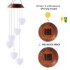 GANGES SA Solar Led Color-Changing Wind Chime Hanging Light; Wind Chime With Hanging Heart Shaped Ornaments - Bronze top cover