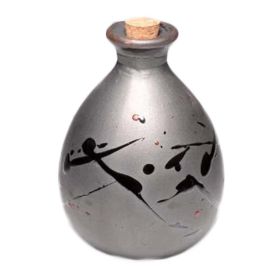 500ml Black Ceramic Wine Jar Hand Painted Wine Bottle Vintage Chinese Style Wine Flask Flagon - Default