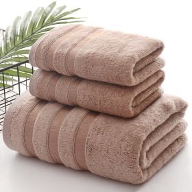 Linen Bath Towel Set 3 Pieces Soft and Absorbent;  Premium Quality 100% Cotton 1 Bath Towel 1 Hand Towel 1 Washcloth  - brown