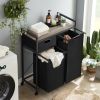 Laundry Basket;  Laundry Hamper with Drawer;  2 Laundry Sorter;  with 2 Bags;  1 Storage Rack - Golden