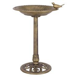 Antique Gold Freestanding Pedestal Bird Bath Feeder - PS6503