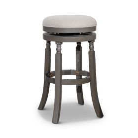 Palmer Lake 30" Bar Stool; Weathered Gray Finish; Beige Fabric Seat