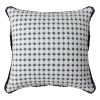 18 x 18 Handcrafted Square Cotton Accent Throw Pillow; Woven; Dotted Tile Design; White; Gray - as Pic