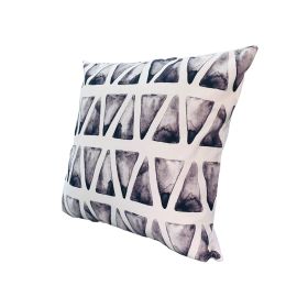 20 x 20 Modern Square Cotton Accent Throw Pillow; Triangular Pattern; Gray; White - as Pic