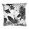 17 x 17 Inch Decorative Square Cotton Accent Throw Pillow with Classic Floral Print; Black and White - as Pic