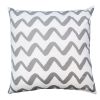 20 x 20 Modern Square Cotton Accent Throw Pillow; Simple Chevron Pattern; Gray; White - as Pic