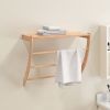 Towel Rack 23.6"x10"x19.3" Solid Wood Walnut - Brown