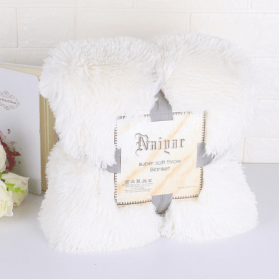 Super Soft Long Shaggy Fuzzy Fur Faux Fur Warm Elegant Cozy With Fluffy Sherpa Throw Blanket winter blankets for beds - Beige - 160x200cm