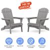 Wood Lounge Patio Chair for Garden Outdoor Wooden Folding Adirondack Chair Set of 2 Solid Cedar Wood Lounge Patio Chair for Garden