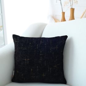 Decorative Black and Gold Chenille Throw Pillow - as Pic