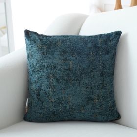 Decorative Denim Blue and Gold Chenille Throw Pillow - as Pic