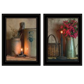 Trendy Decor 4U "Country Candlelight Collection" Framed Wall Art; Modern Home Decor Framed Print for Living Room; Bedroom & Farmhouse Wall Decoration