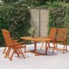 5 Piece Patio Dining Set Solid Wood Eucalyptus - Brown