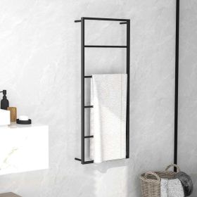 vidaXL Towel Rack Black 17.7"x3.9"x45.3" Steel - Black