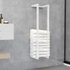 vidaXL Towel Rack White 9.8"x7.9"x37.4" Steel - White