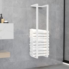 vidaXL Towel Rack White 9.8"x7.9"x37.4" Steel - White