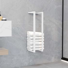 vidaXL Towel Rack White 4.9"x4.9"x23.6" Steel - White