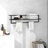 vidaXL Towel Rack Black 37.4"x9.8"x8.7" Iron - Black