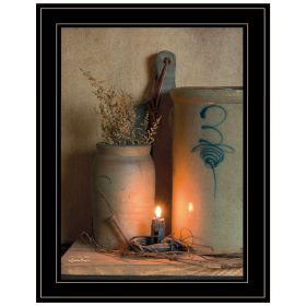 "No. 3 Bee Sting" on a crock by Susan Boyer; Ready to Hang Framed Print; Black Frame