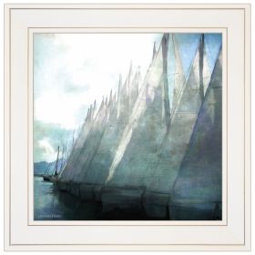 "Sailboat Marina I" by Bluebird Barn Group; Ready to Hang Framed Print; White Frame