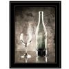 "Moody Gray Wine Glass Still Life" by Bluebird Barn; Ready to Hang Framed Print; Black Frame