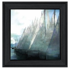 "Sailboat Marina I" by Bluebird Barn Group; Ready to Hang Framed Print; Black Frame