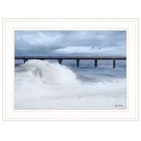 "Blue Waves" by Lori Deiter; Ready to Hang Framed Print; White Frame