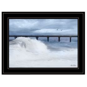 "Blue Waves" by Lori Deiter; Ready to Hang Framed Print; Black Frame