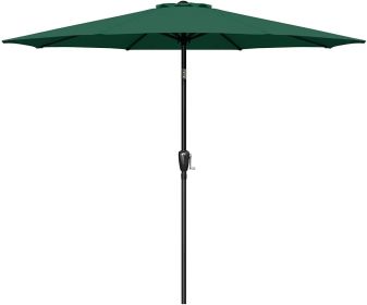 Simple Deluxe 9ft Outdoor Market Table Patio Umbrella with Button Tilt; Crank and 8 Sturdy Ribs for Garden; Green - as Pic