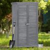 TOPMAX Wooden Garden Shed 3-tier Patio Storage Cabinet Outdoor Organizer Wooden Lockers with Fir Wood (Gray Wood Color)