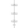 4-Tier Tension Corner Shower Caddy for Bathroom - Sliver