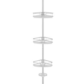 4-Tier Tension Corner Shower Caddy for Bathroom - Sliver