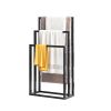 Metal Freestanding Towel Rack 3 Tiers Hand Towel Holder Organizer for Bathroom Accessories;  Black - 1