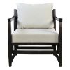 Malibu Accent Chair with Open Wood Frame; Light Gray and Black; DunaWest - Default