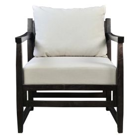 Malibu Accent Chair with Open Wood Frame; Light Gray and Black; DunaWest - Default