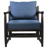 Malibu Accent Chair with Open Wood Frame; Navy Blue; DunaWest - Default