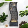 39.3inches Indoor Outdoor Fountain with LED Lights - 39.3inches