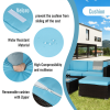 Outdoor Garden Patio Furniture 5-Piece Brown PE Rattan Wicker Sectional Cushioned Sofa Sets - Blue