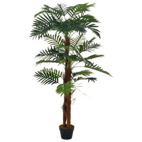 vidaXL Artificial Plant Palm with Pot Green 65"