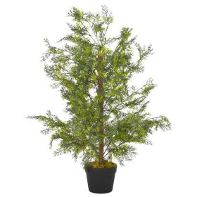 vidaXL Artificial Plant Cypress Tree with Pot Green 35.4"