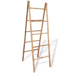 vidaXL Double Towel Ladder with 5 Rungs Bamboo 19.7"x63" - Brown